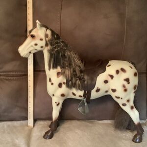 Saddlebred Spotted Brown and Cream Toy Horse